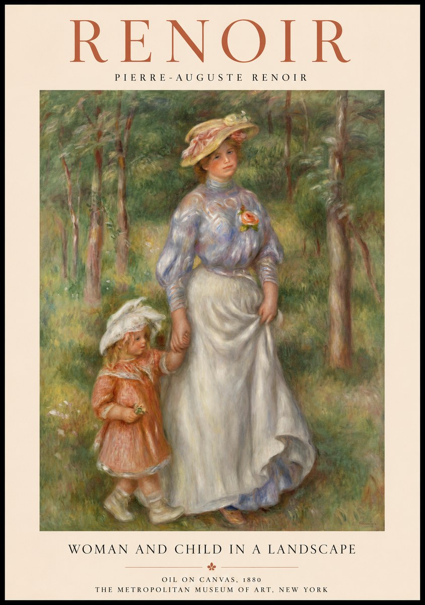 Renoir Woman and Child in a Landscape I No1 - Poszter