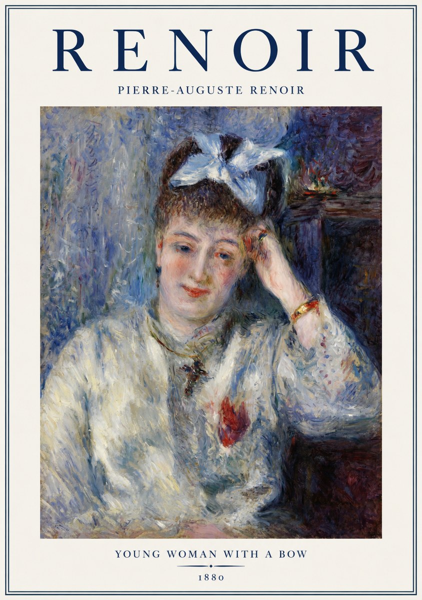 Renoir Young Woman with a Bow No1 - Poszter