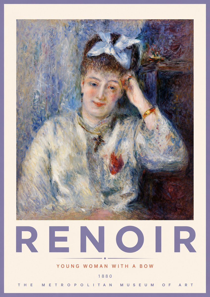 Renoir Young Woman with a Bow No2 - Poszter