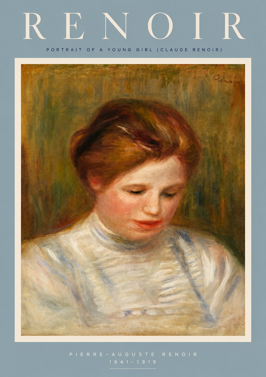 Renoir Portrait of a Young Girl (Claude Renoir) No2 - Poszter
