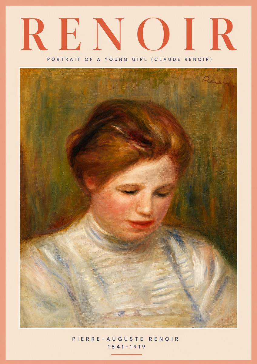 Renoir Portrait of a Young Girl (Claude Renoir) No4 - Poszter