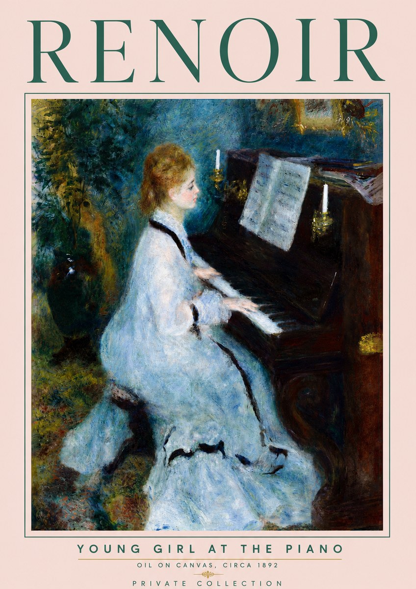 Renoir Young Girl at the Piano No5 - Poszter