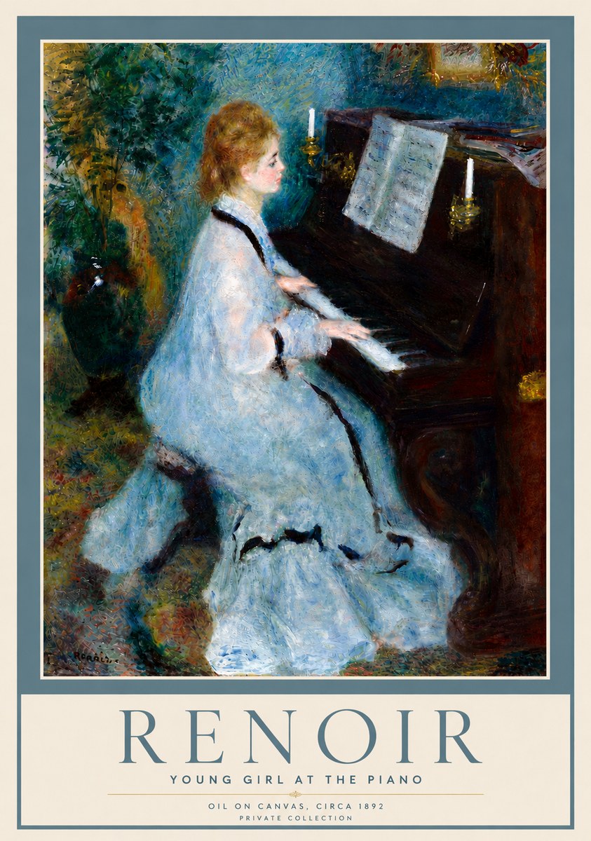 Renoir Young Girl at the Piano No6 - Poszter
