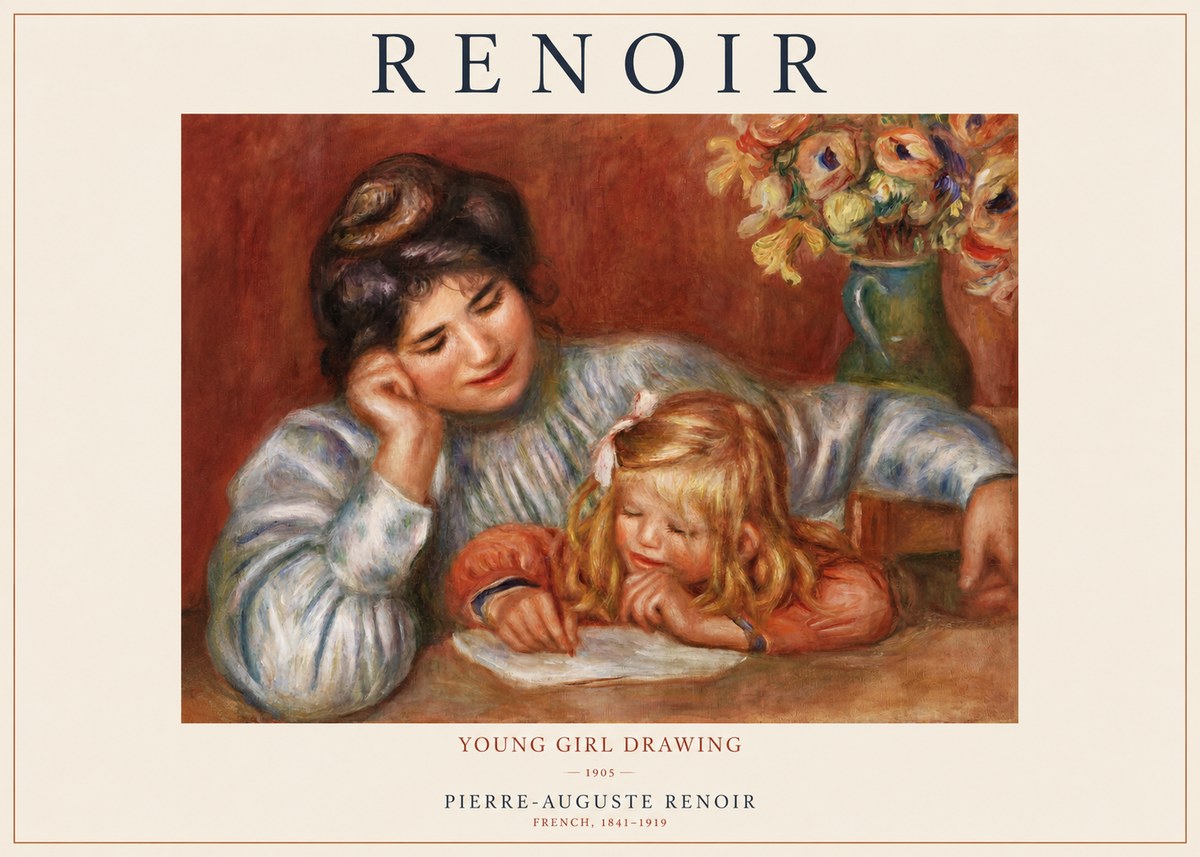 Renoir Young Girl Drawing No1 - Poszter