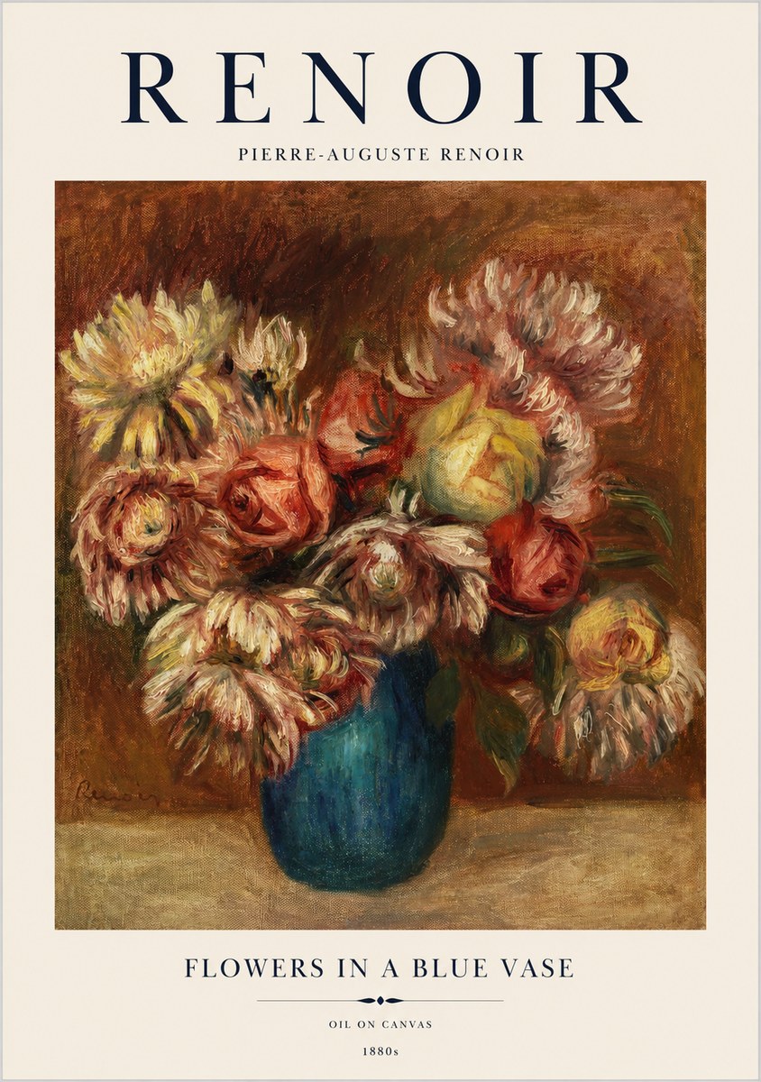 Renoir Flowers in a Blue Vase No1 - Poszter
