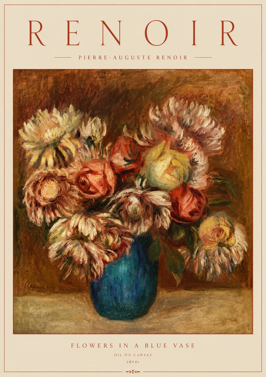 Renoir Flowers in a Blue Vase No2 - Poszter