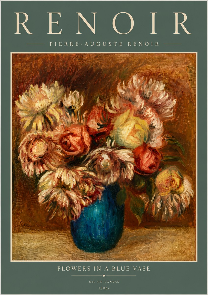 Renoir Flowers in a Blue Vase No6 - Poszter