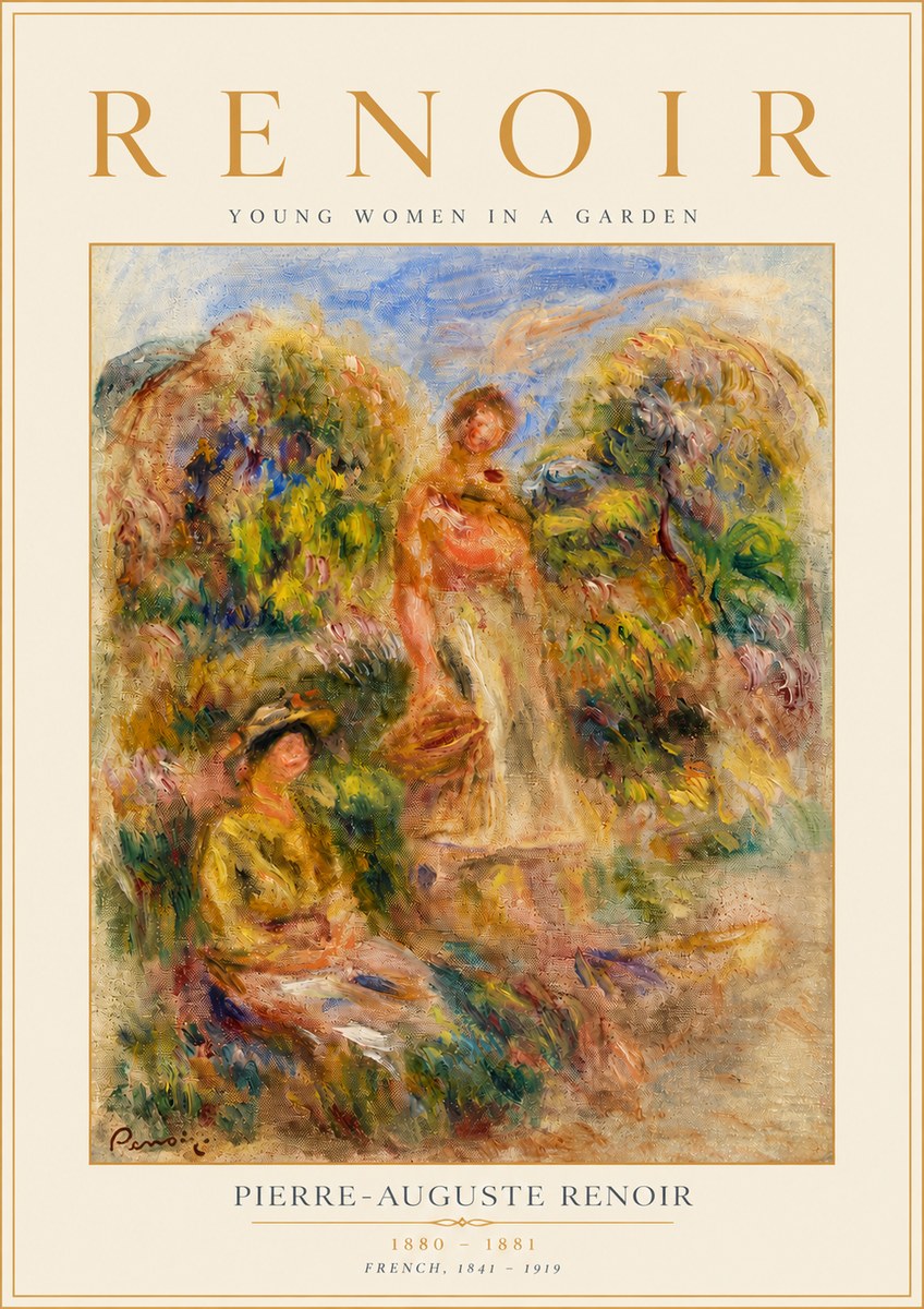 Renoir Young Women in a Garden No4 - Poszter