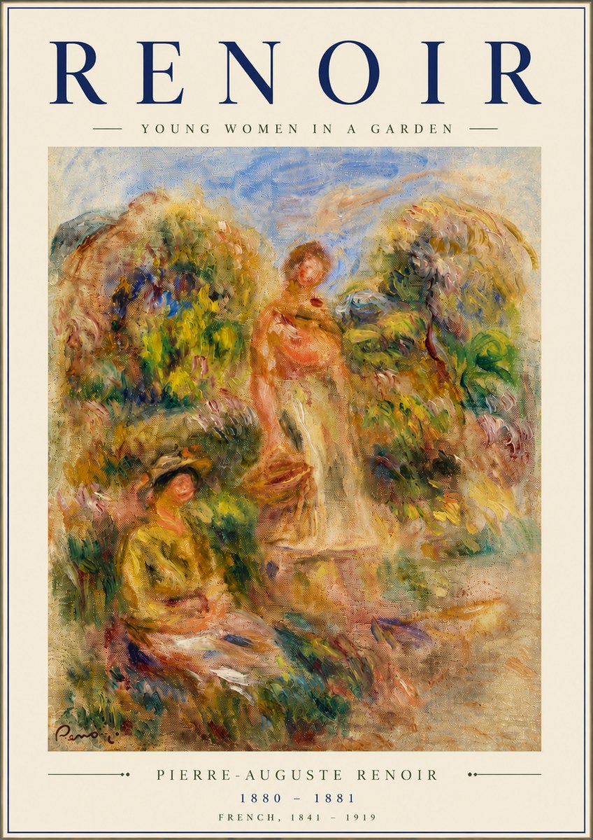 Renoir Young Women in a Garden No6 - Poszter