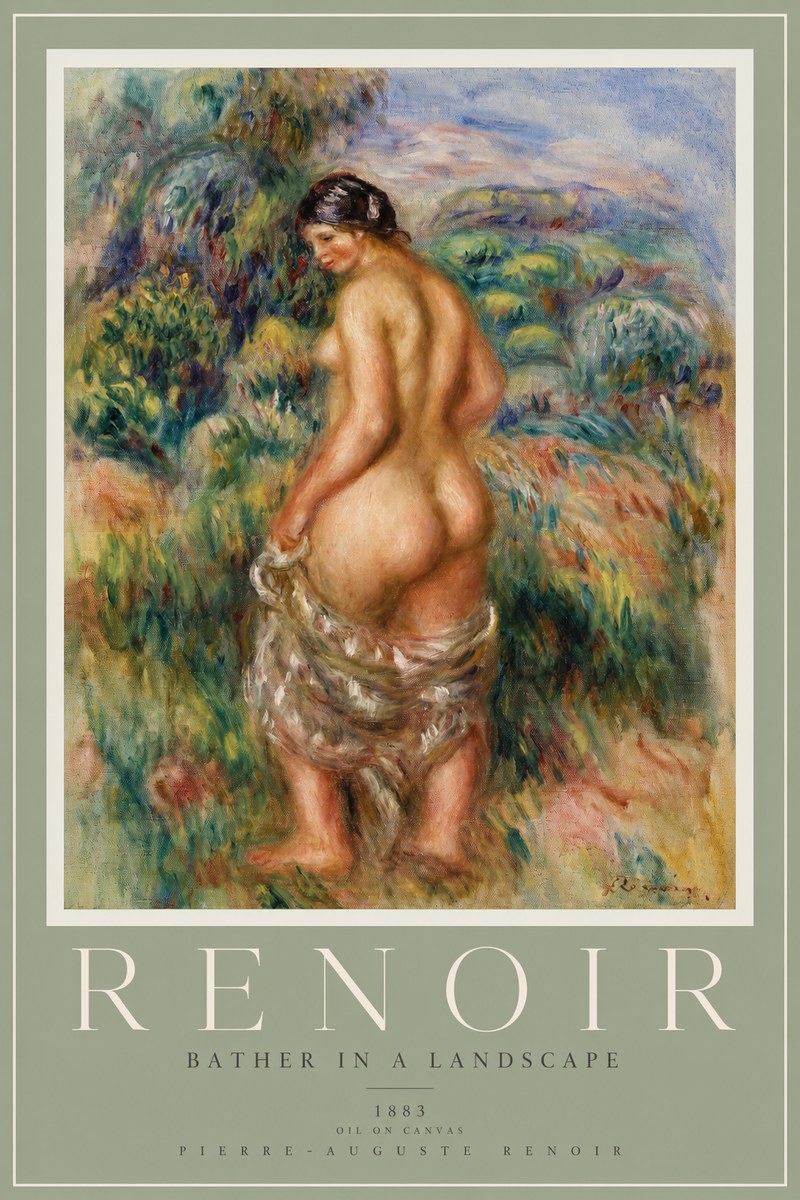 Renoir Bather in a Landscape No2 - Poszter