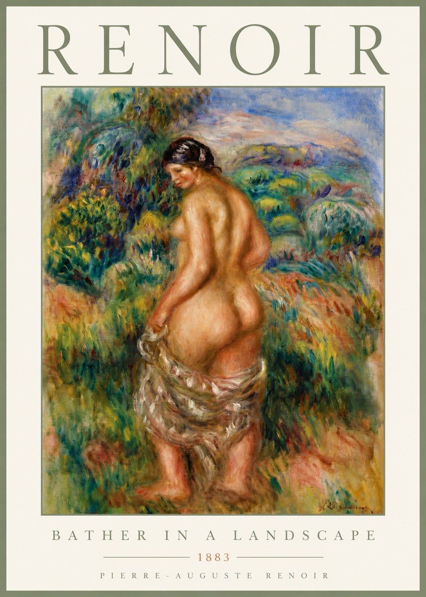 Renoir Bather in a Landscape No6 - Poszter
