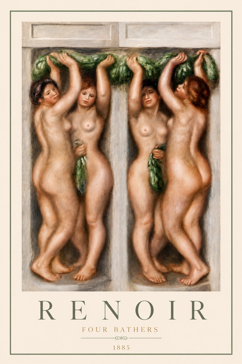 Renoir Four Bathers No5 - Poszter
