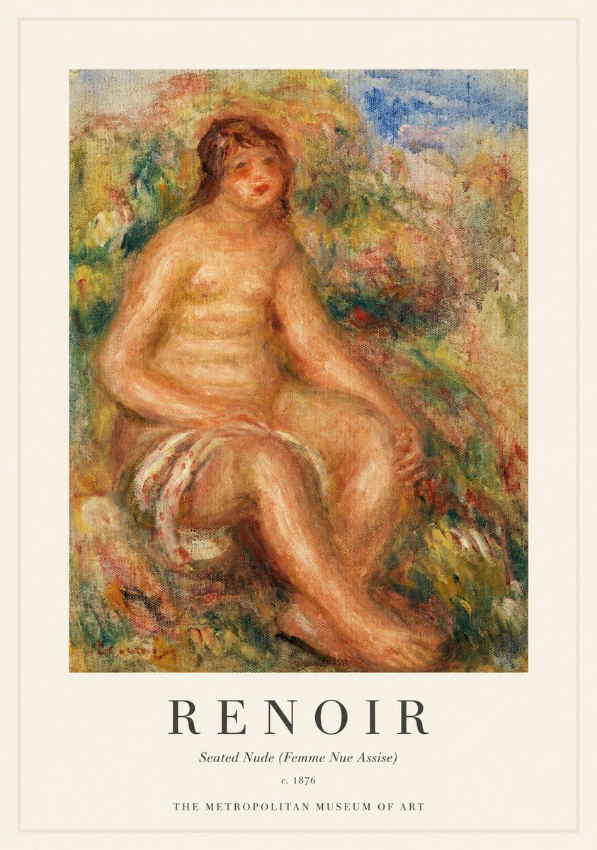 Renoir Seated Nude (Femme Nue Assise) No1 - Poszter