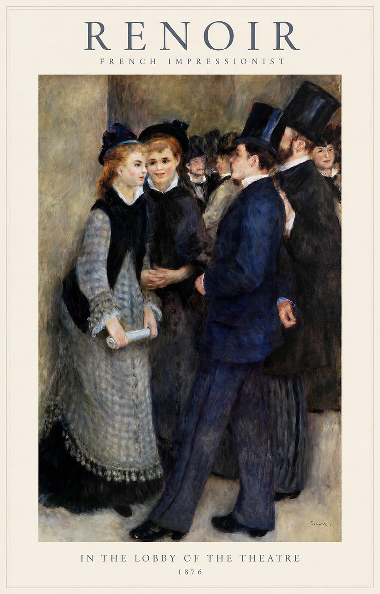 Renoir In the Lobby of the Theatre No1 - Poszter
