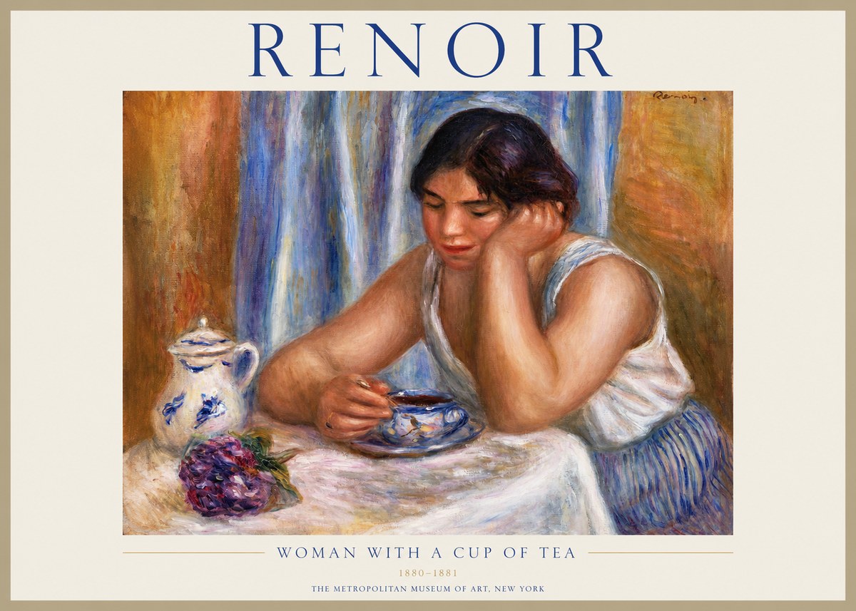 Renoir Woman with a Cup of Tea No1 - Poszter