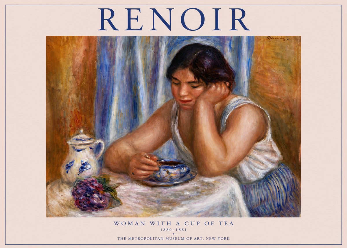 Renoir Woman with a Cup of Tea No3 - Poszter