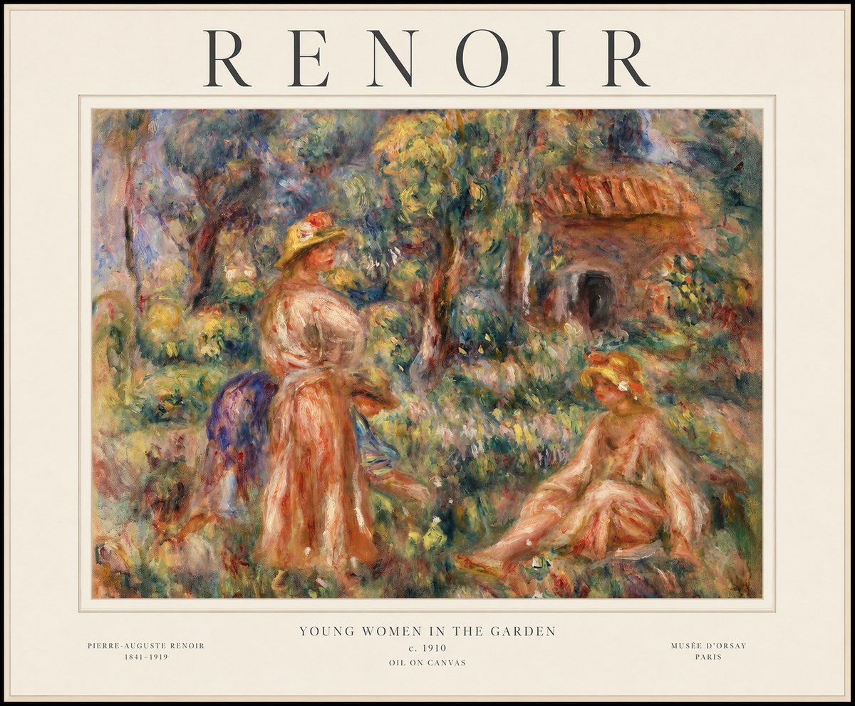 Renoir Young Women in the Garden I No1 - Poszter