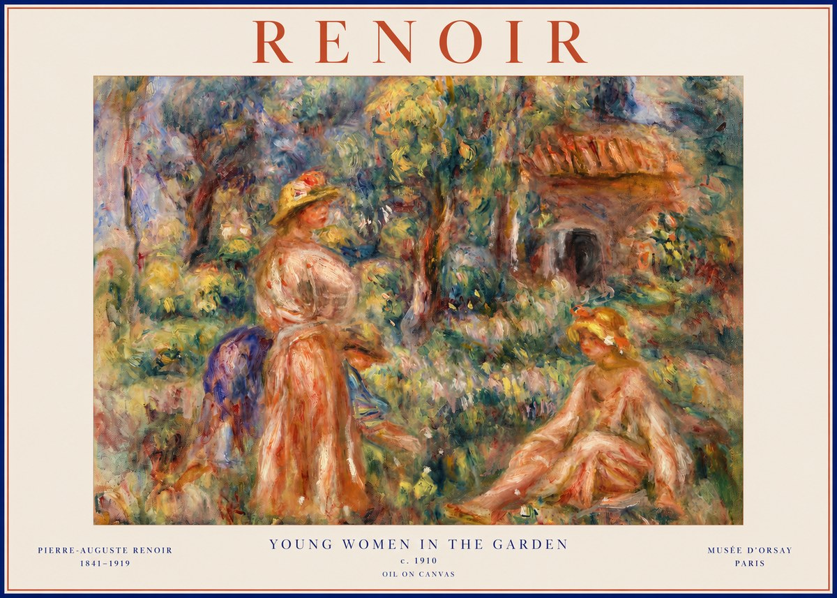 Renoir Young Women in the Garden I No2 - Poszter