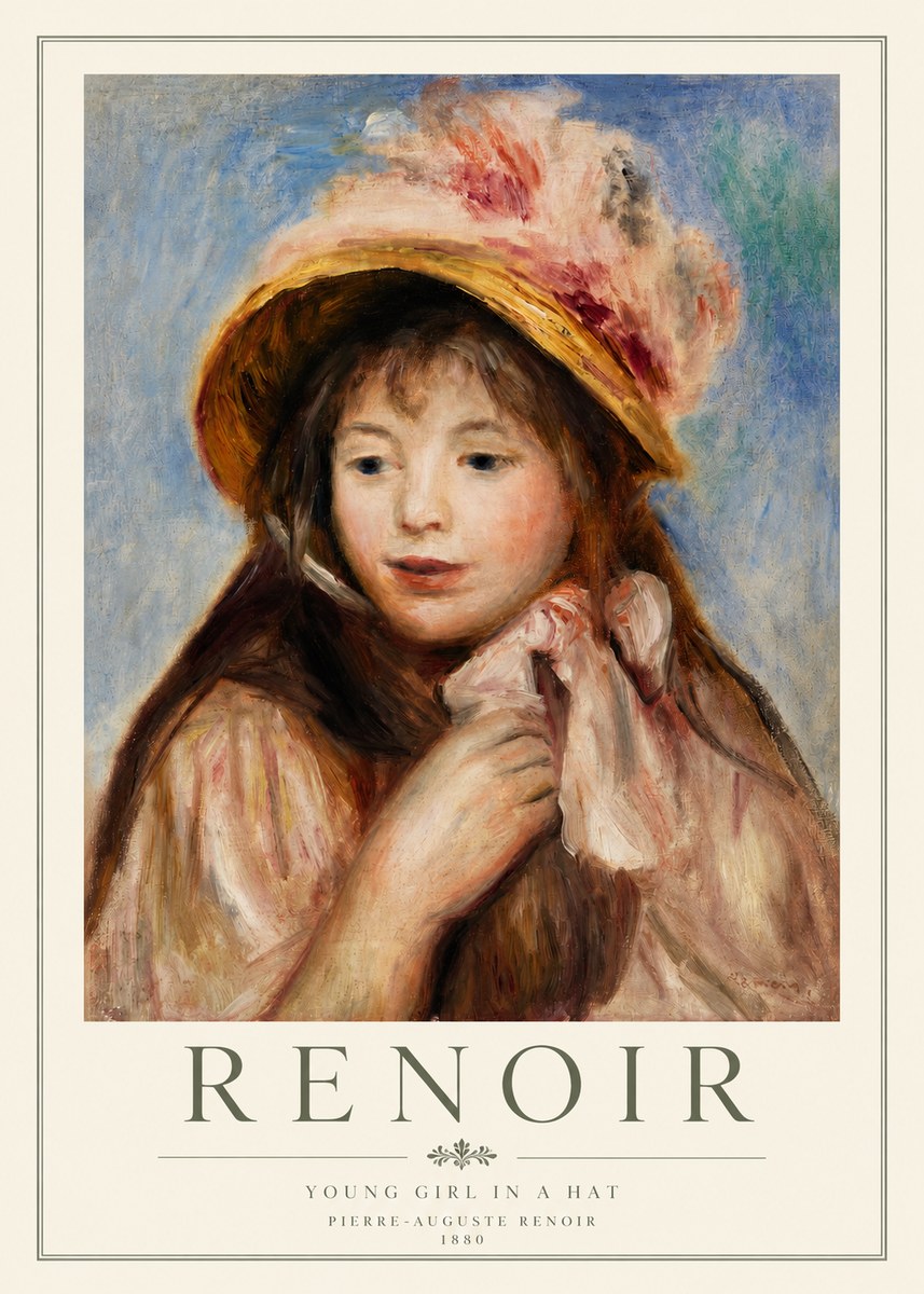Renoir Young Girl in a Hat No2 - Poszter