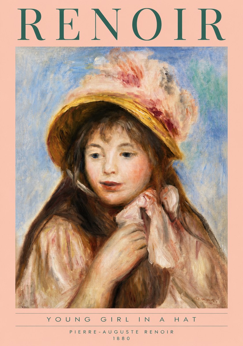 Renoir Young Girl in a Hat No3 - Poszter