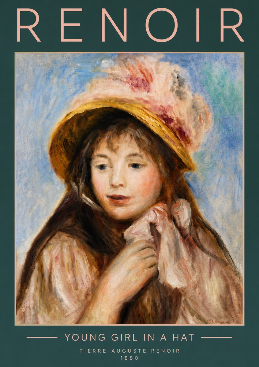 Renoir Young Girl in a Hat No5 - Poszter