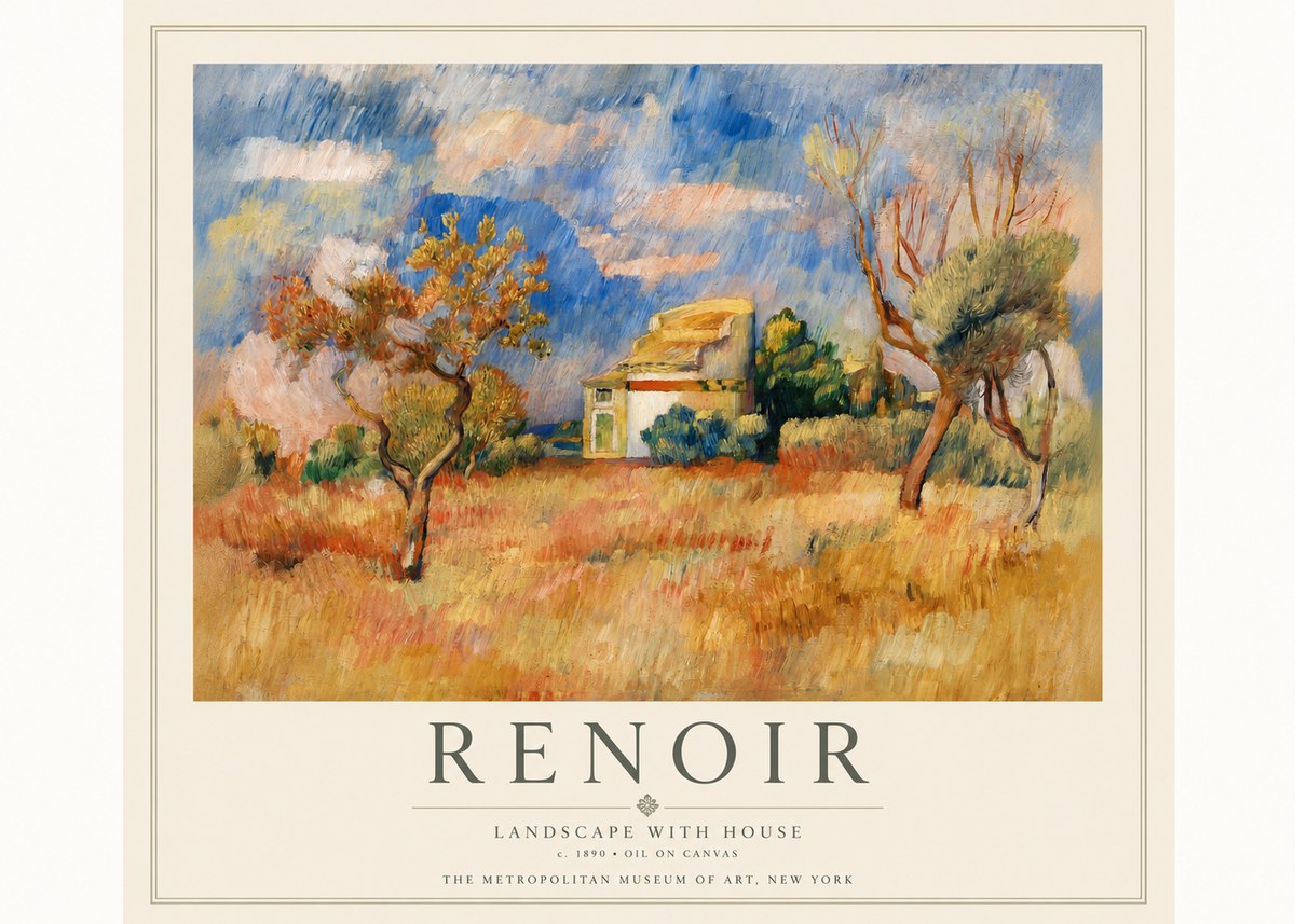 Renoir Landscape with House III No3 - Poszter