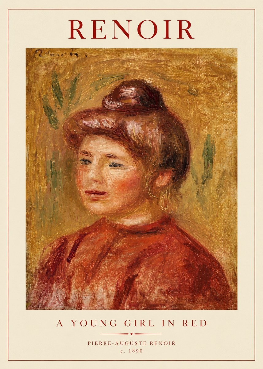 Renoir A Young Girl in Red No1 - Poszter