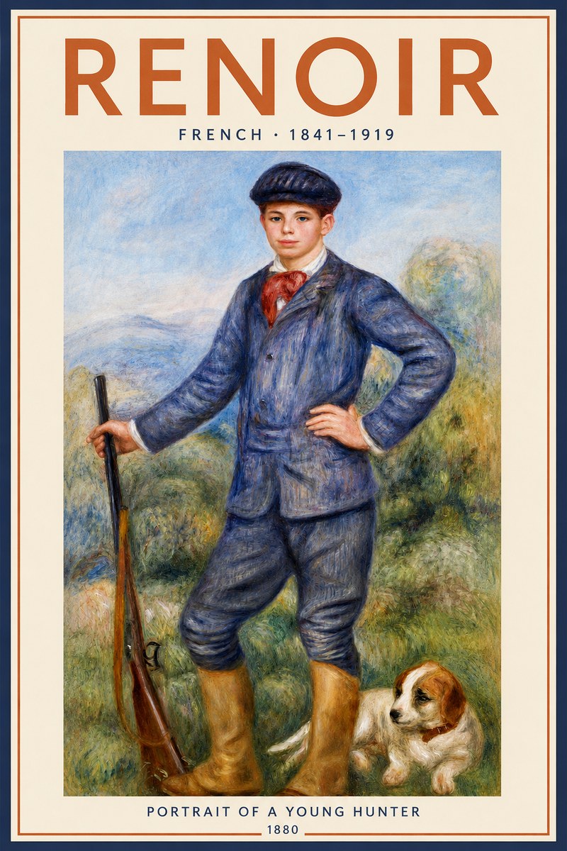 Renoir Portrait of a Young Hunter No2 - Poszter
