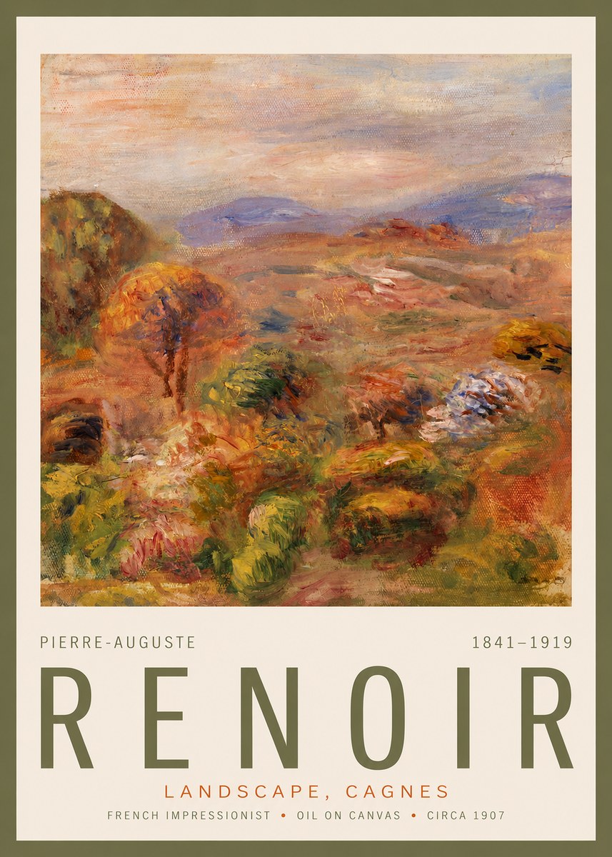 Renoir Landscape, Cagnes No2 - Poszter