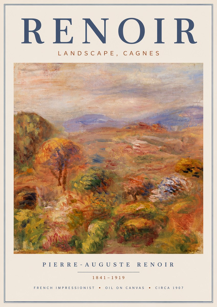 Renoir Landscape, Cagnes No4 - Poszter