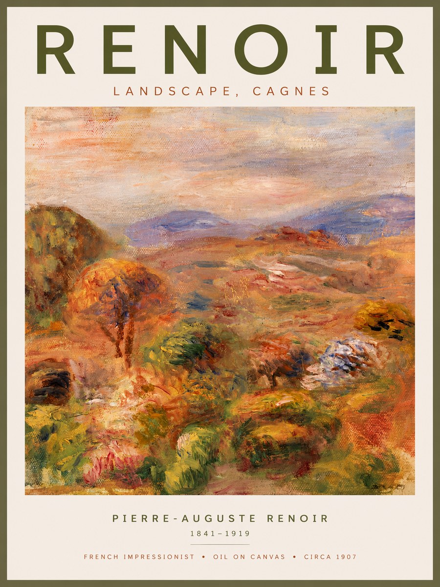 Renoir Landscape, Cagnes No6 - Poszter