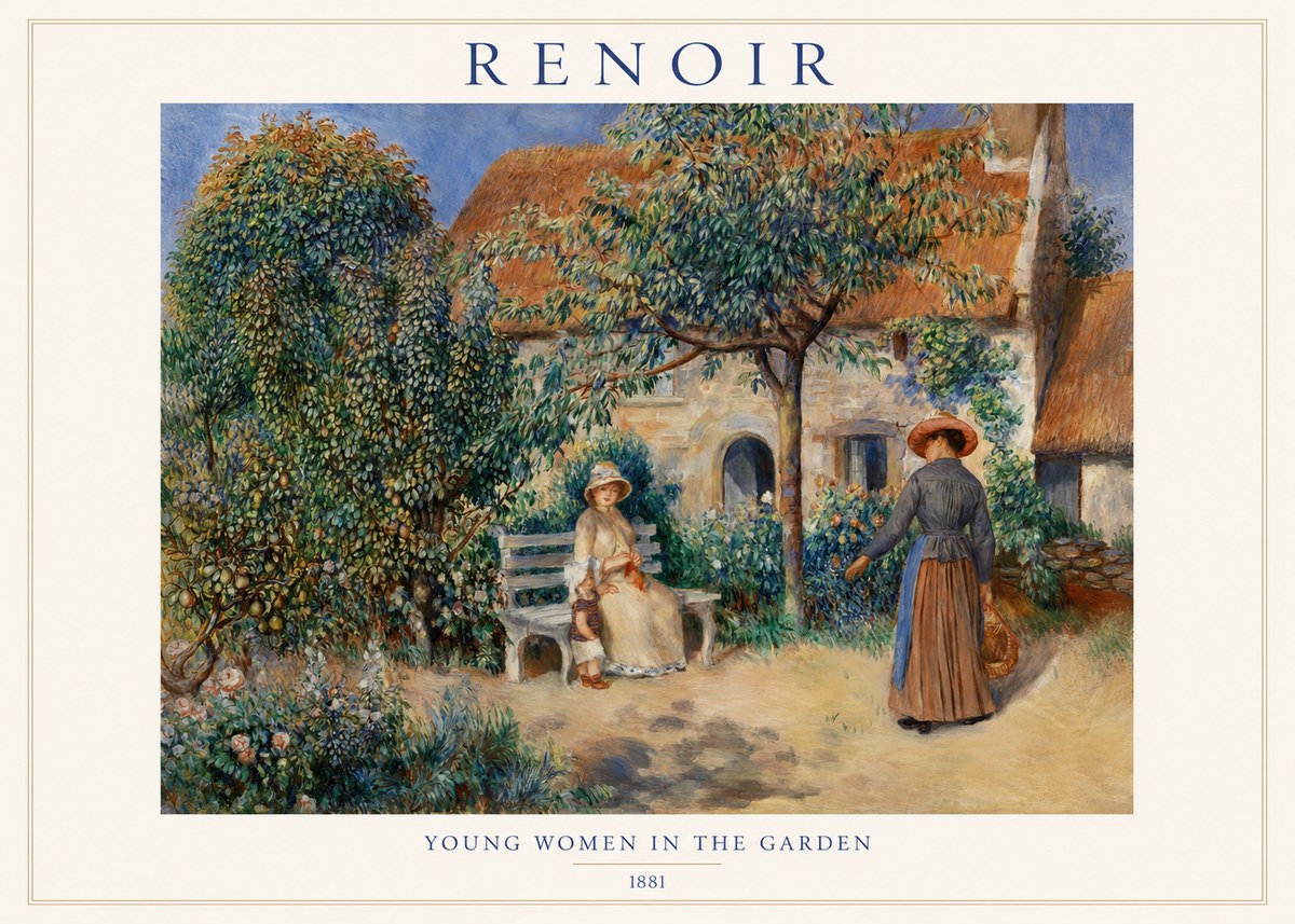 Renoir Young Women in the Garden II No1 - Poszter