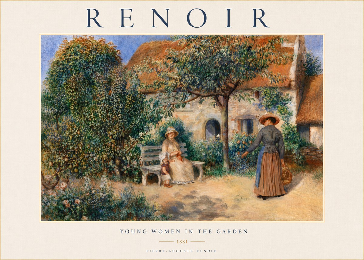 Renoir Young Women in the Garden II No3 - Poszter
