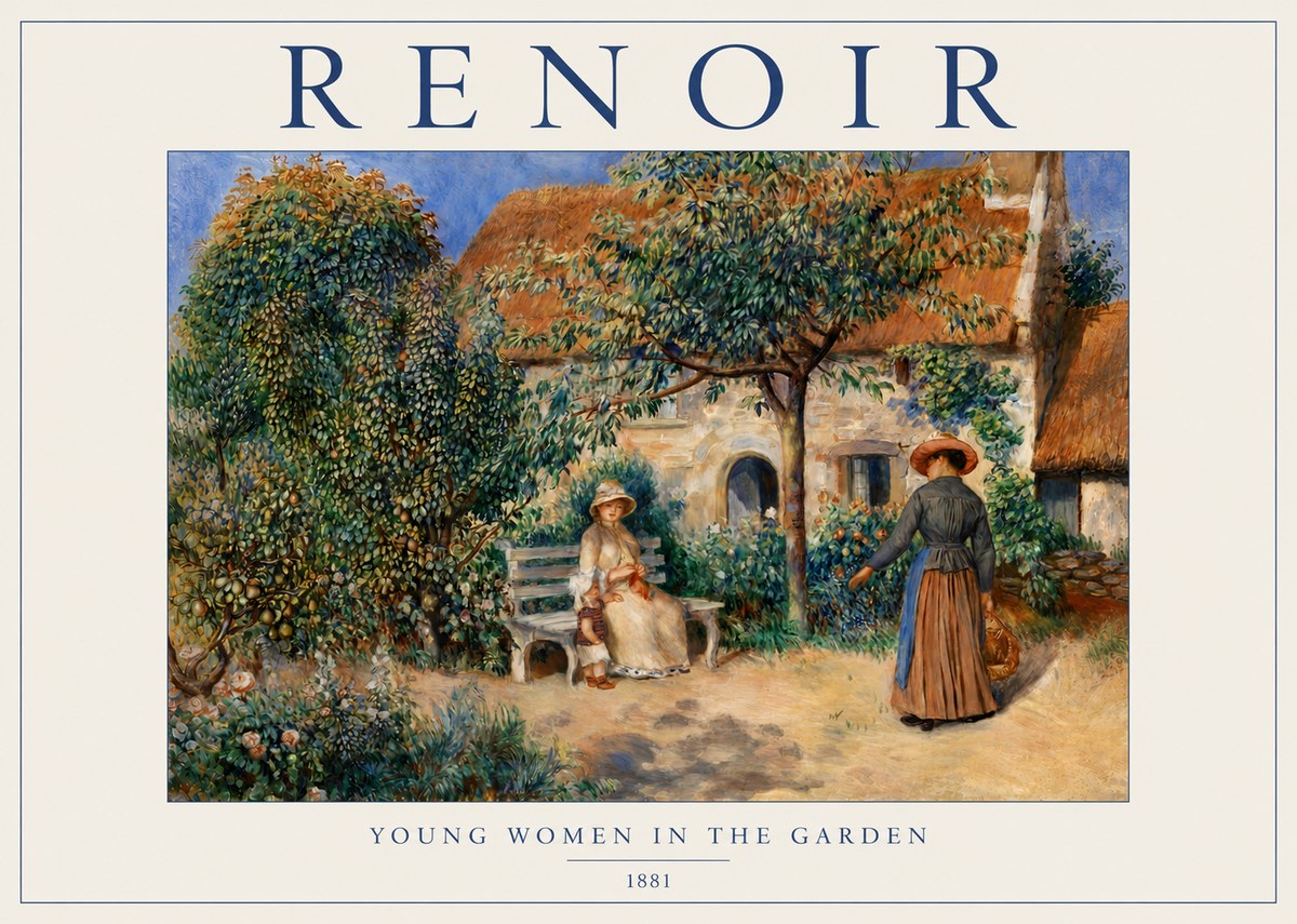 Renoir Young Women in the Garden II No5 - Poszter