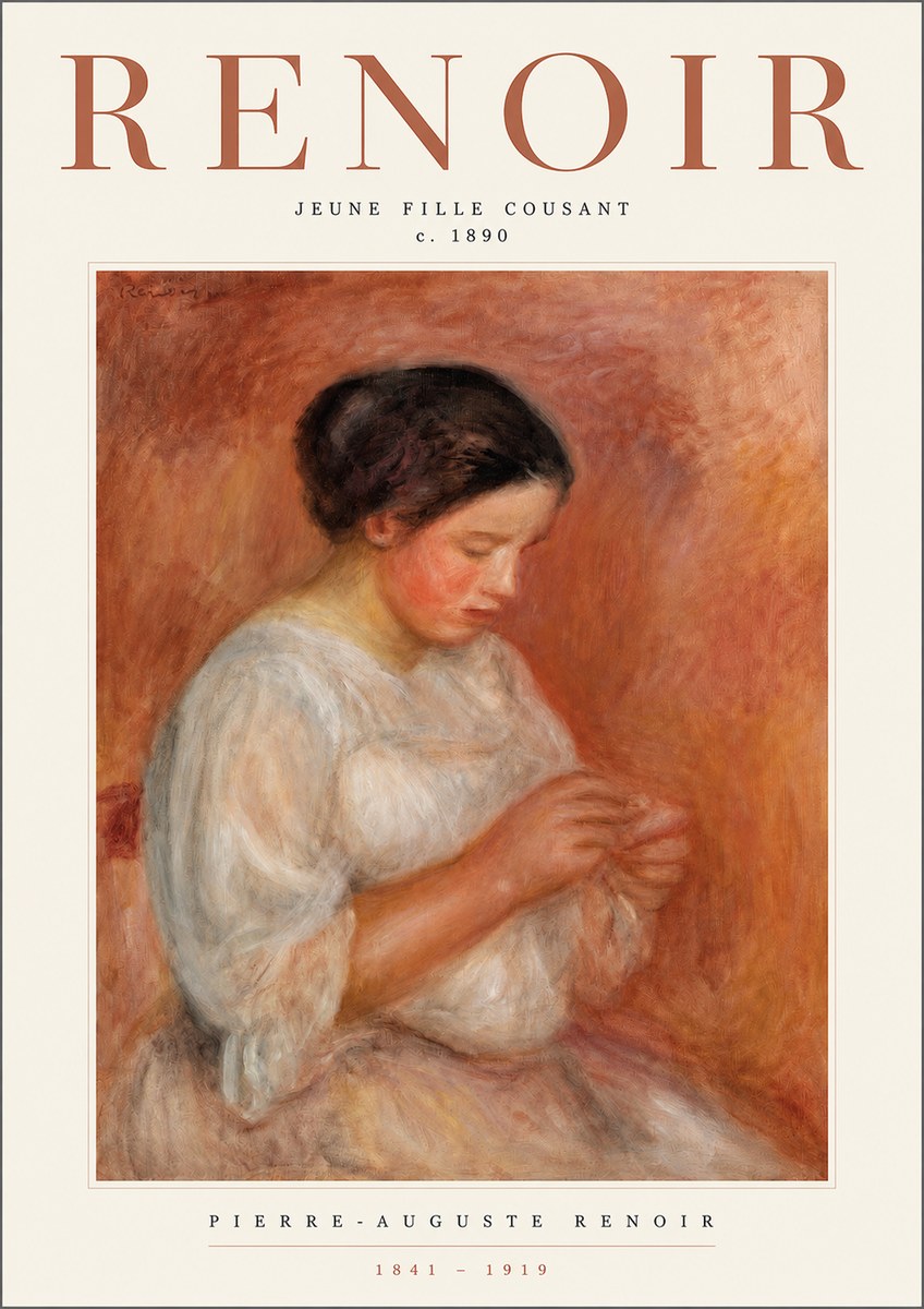 Renoir Jeune Fille Cousant No2 - Poszter