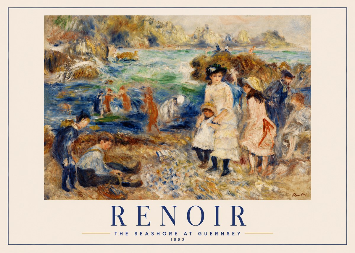 Renoir The Seashore at Guernsey No2 - Poszter
