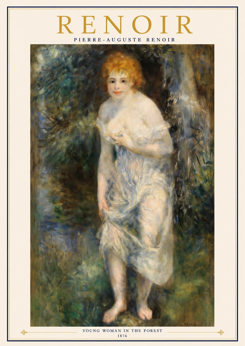 Renoir Young Woman in the Forest No2 - Poszter