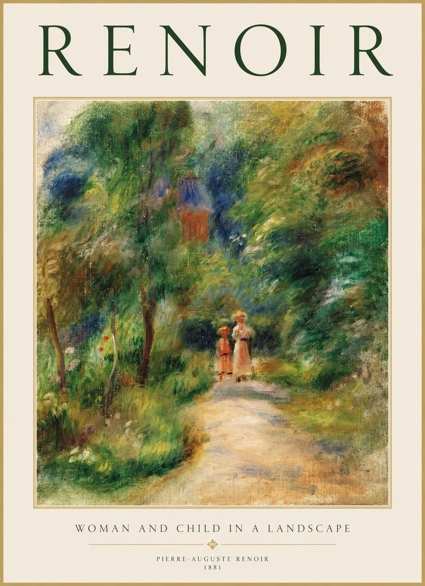 Renoir Woman and Child in a Landscape II No1 - Poszter