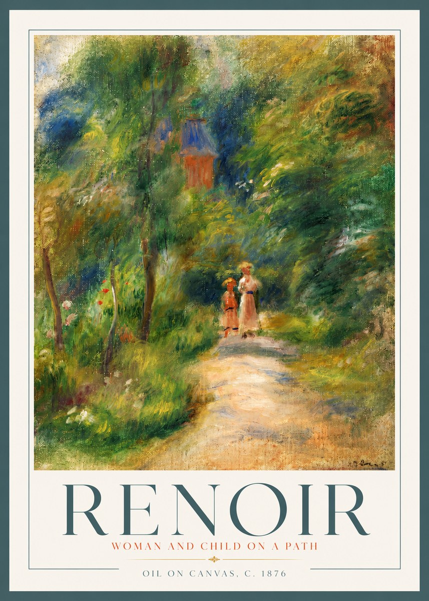 Renoir Woman and Child in a Landscape II No4 - Poszter
