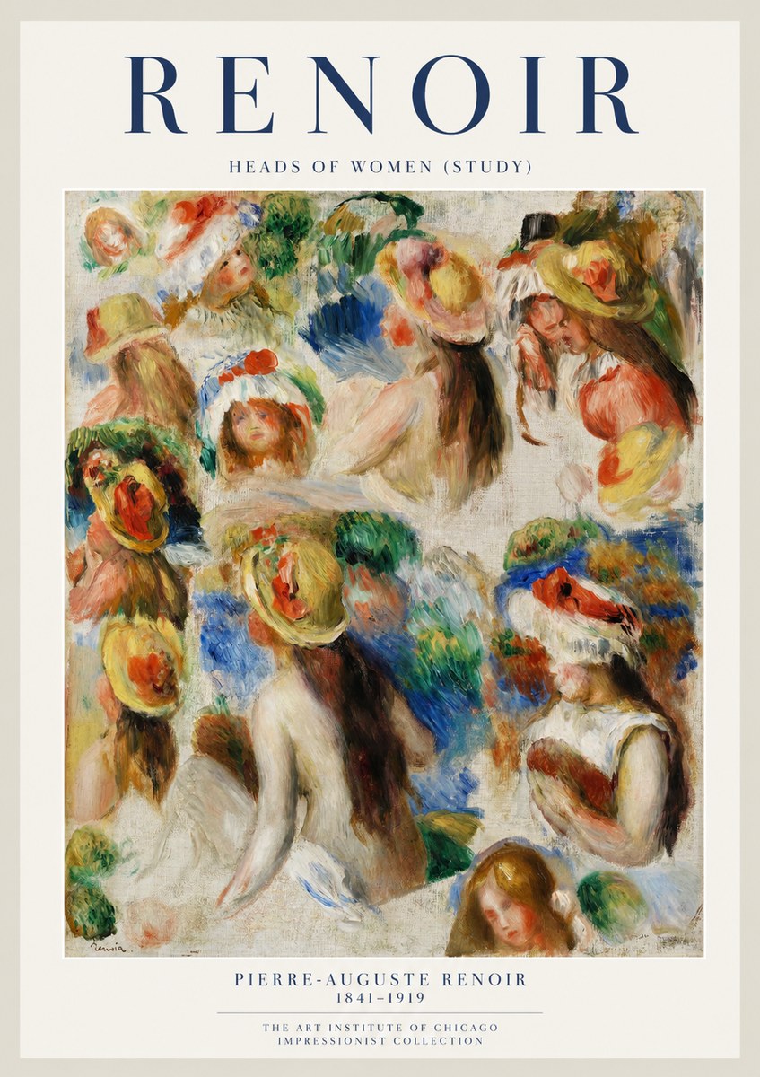 Renoir Heads of Women (Study) No1 - Poszter