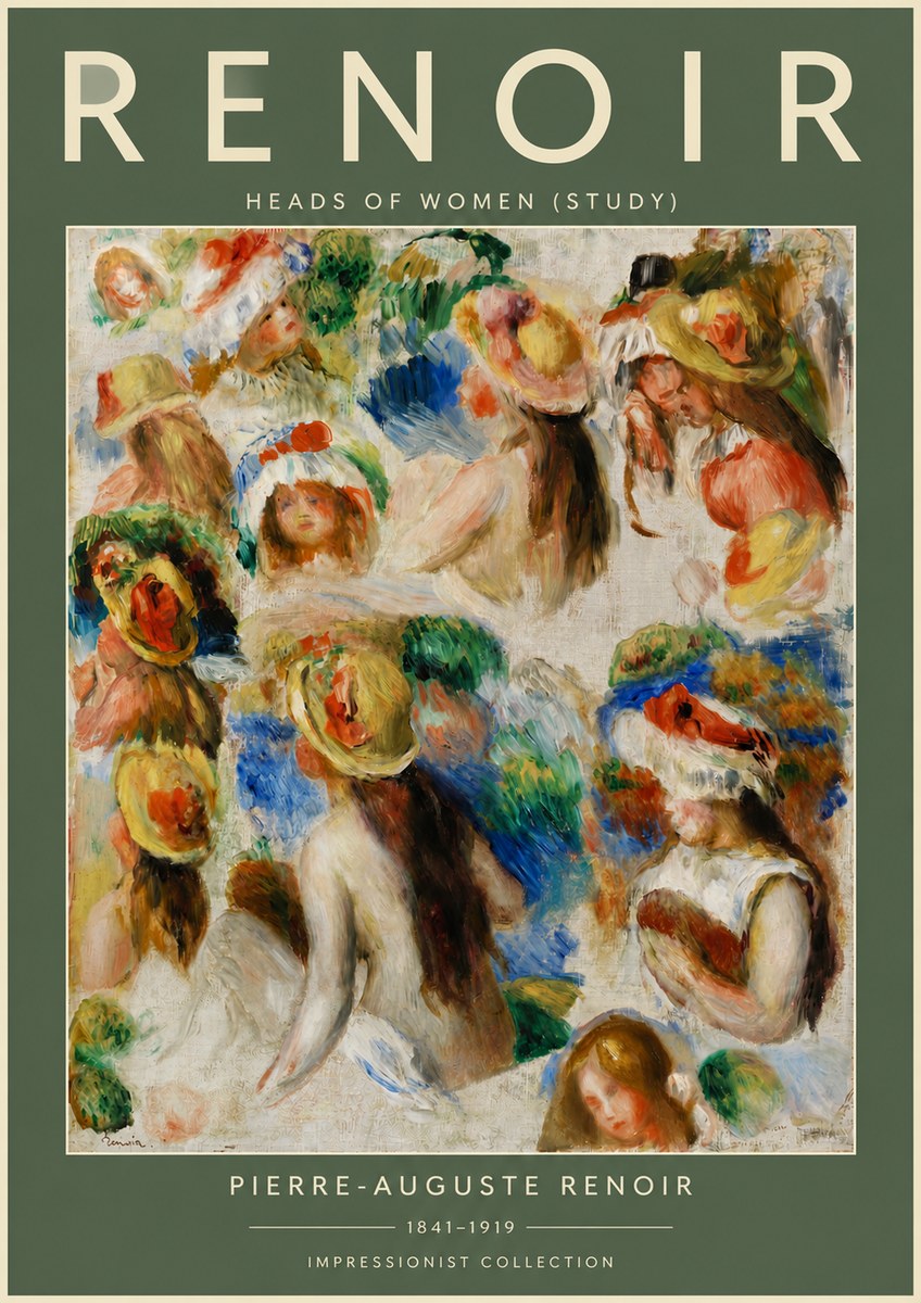 Renoir Heads of Women (Study) No5 - Poszter