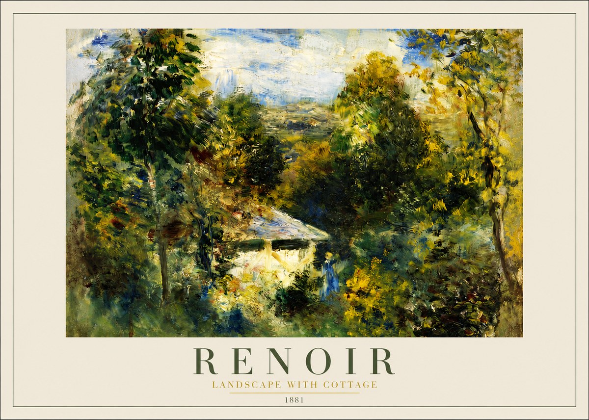 Renoir Landscape with a Cottage No4 - Poszter