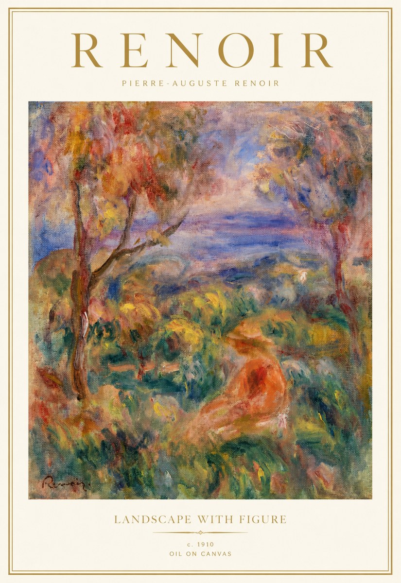 Renoir Landscape with Figure No1 - Poszter