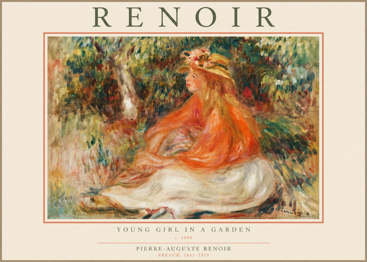 Renoir The Blonde Bather (Jeune Fille Au Chapeau) No3 - Poszter