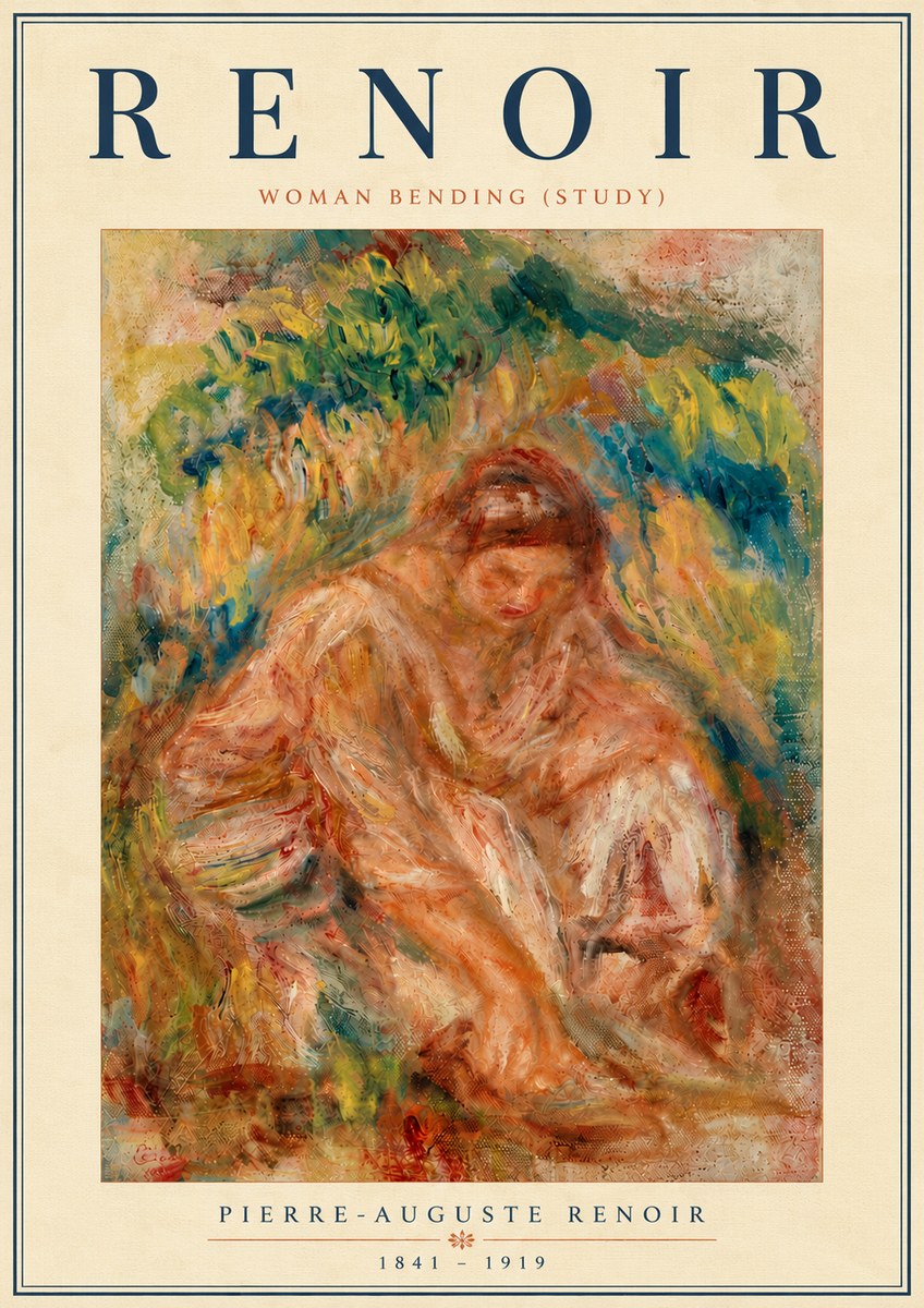 Renoir Woman Bending (Study) No6 - Poszter