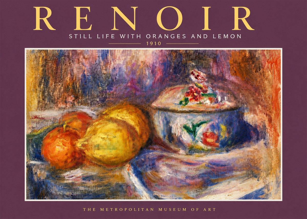 Renoir Still Life with Oranges and Lemon No5 - Poszter