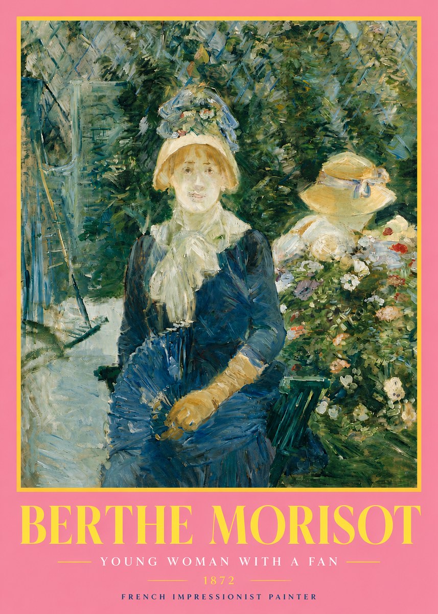 Berthe Morisot Young Woman with a Fan I No4 - Poszter