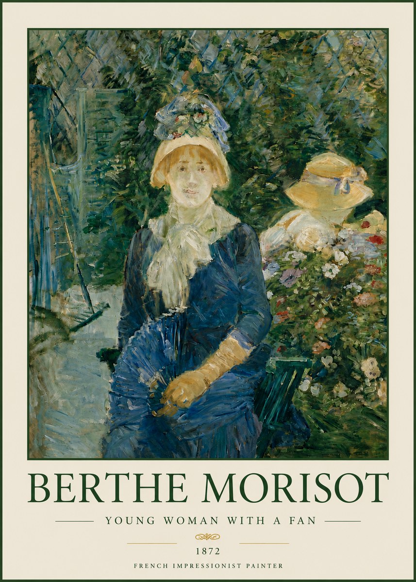 Berthe Morisot Young Woman with a Fan I No5 - Poszter