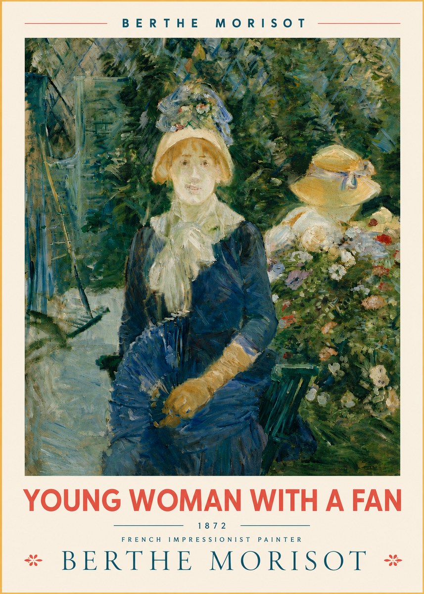 Berthe Morisot Young Woman with a Fan I No6 - Poszter
