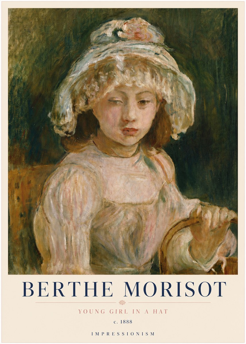 Berthe Morisot Young Girl in a Hat No3 - Poszter